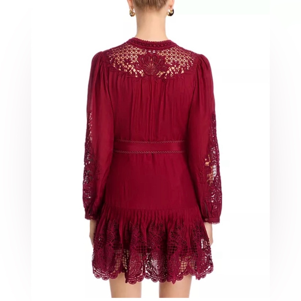 Farm Rio Long Sleeve Lace Detail Mini Dress - Picture 9 of 9